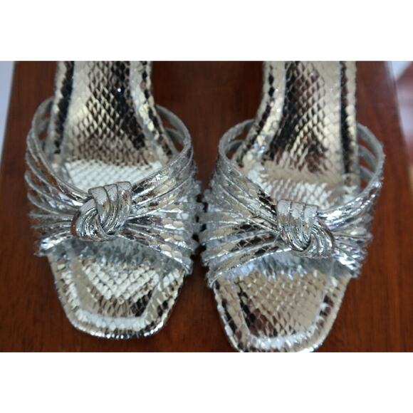 Loeffler Randall Silver Olivia Block Heel Sandal 5 - Picture 7 of 8